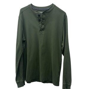 St. John's Bay Olive Long Sleeve Henley Shirt